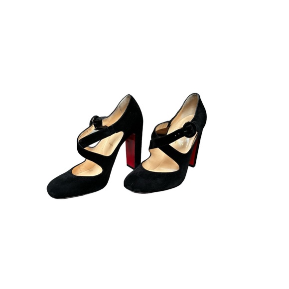 CHRISTIAN LOUBOUTIN SUEDE 100 MISS ELLEN CRISSCROSS PUMPS 40.5 - Picture 3 of 14